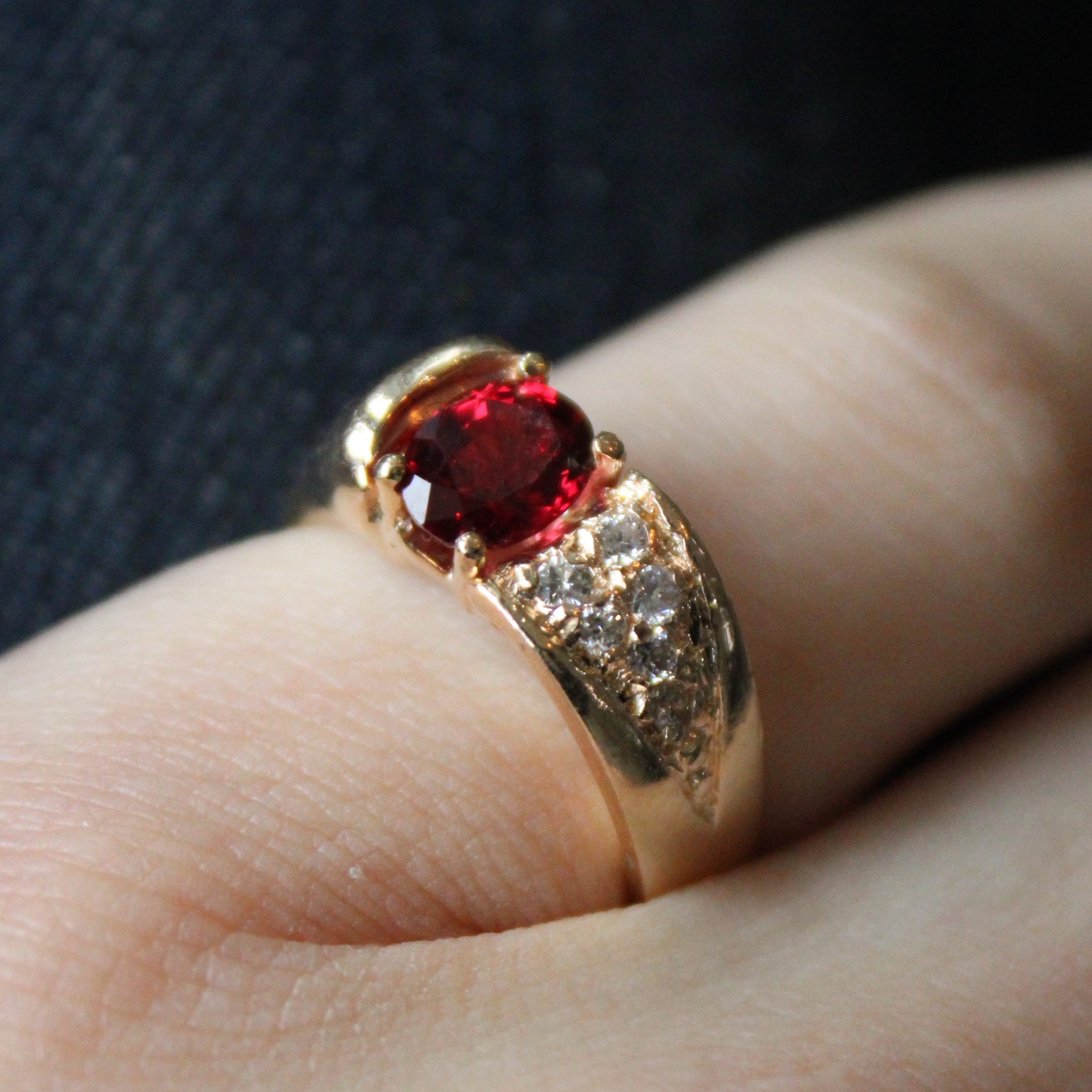 Synthetic Spinel & Diamond Ring | 1.03ct, 0.12ctw | SZ 6.25 |