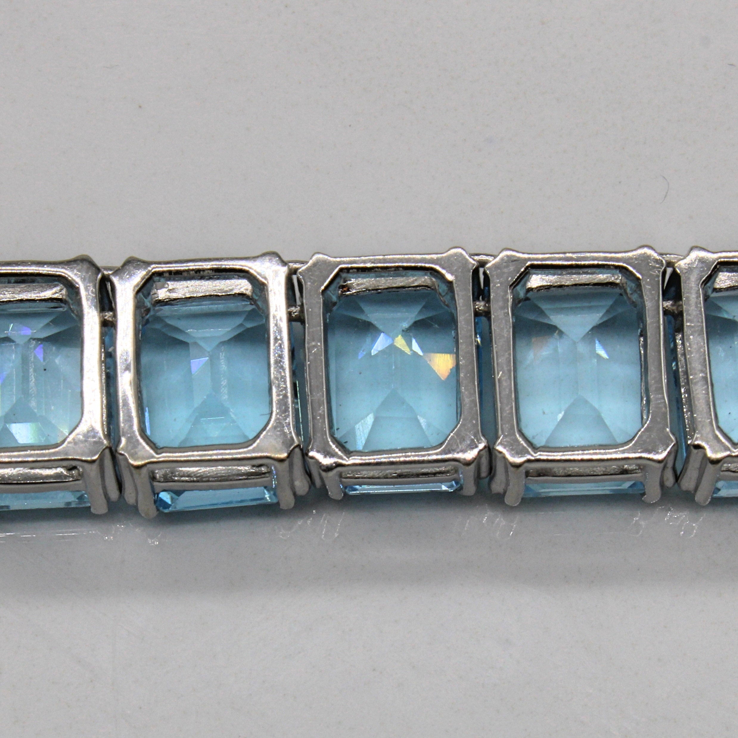 Blue Topaz & Diamond Eternity Necklace | 133.95ctw, 0.21ctw | 17.5" |