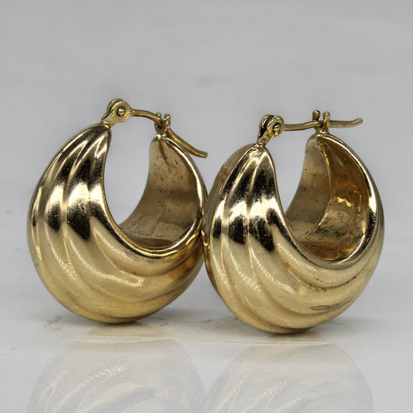 Yellow Gold Rivetted Hoop Earrings |