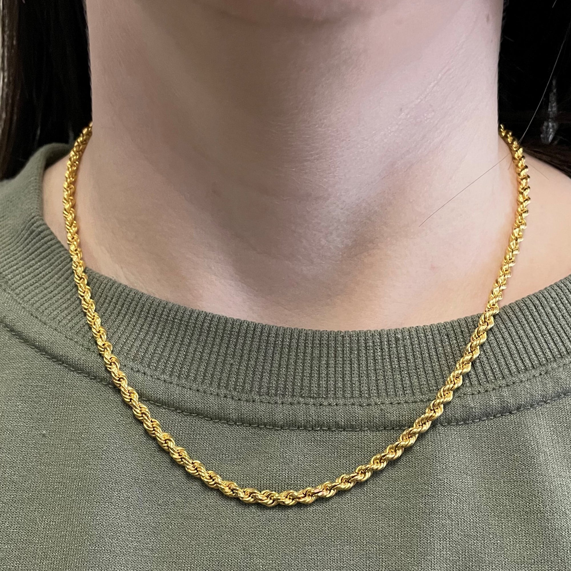 22k Yellow Gold Rope Chain | 18