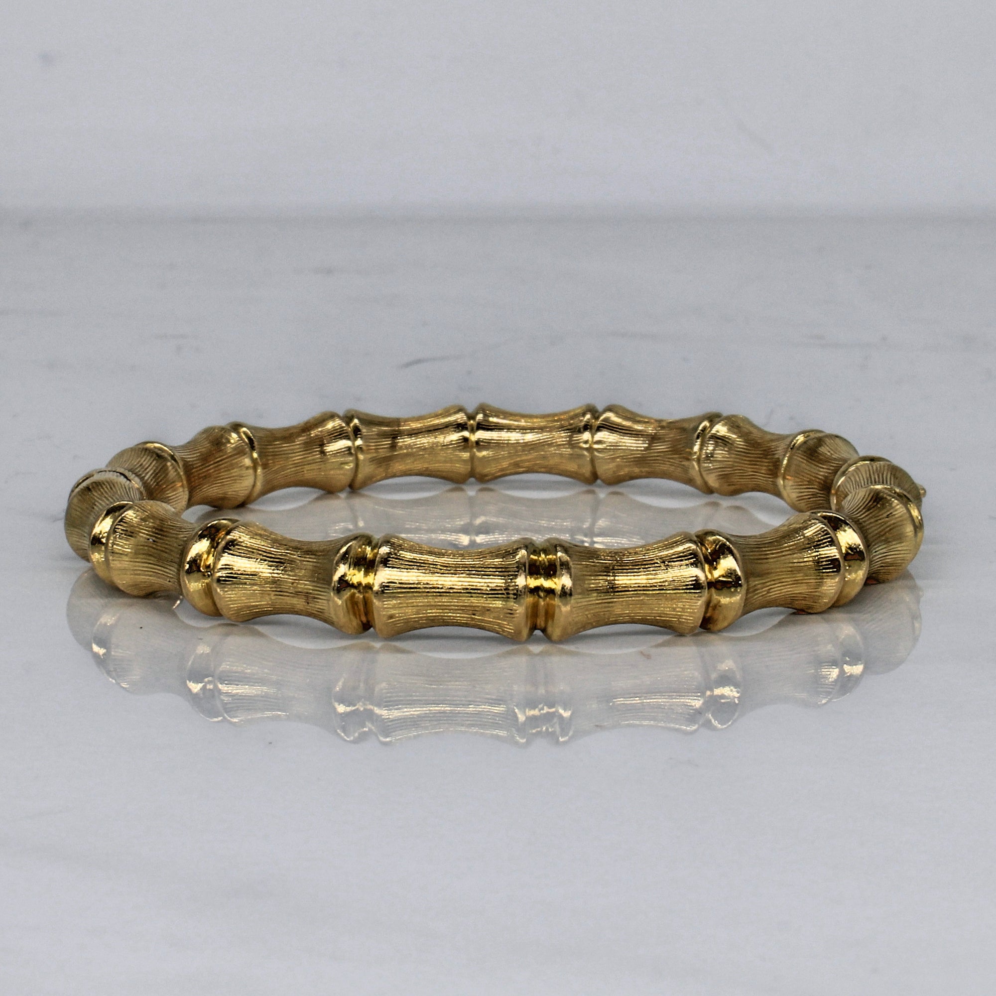 Yellow Gold Bamboo Bracelet | 8