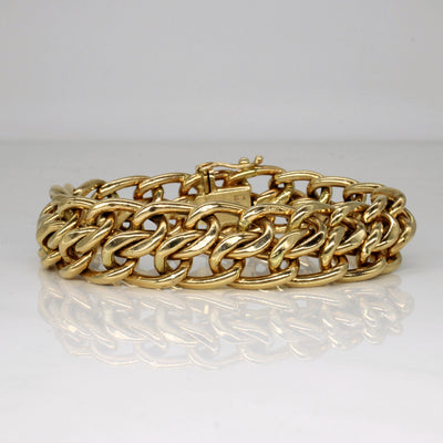 14k Yellow Gold Parallel Link Bracelet | 7.5