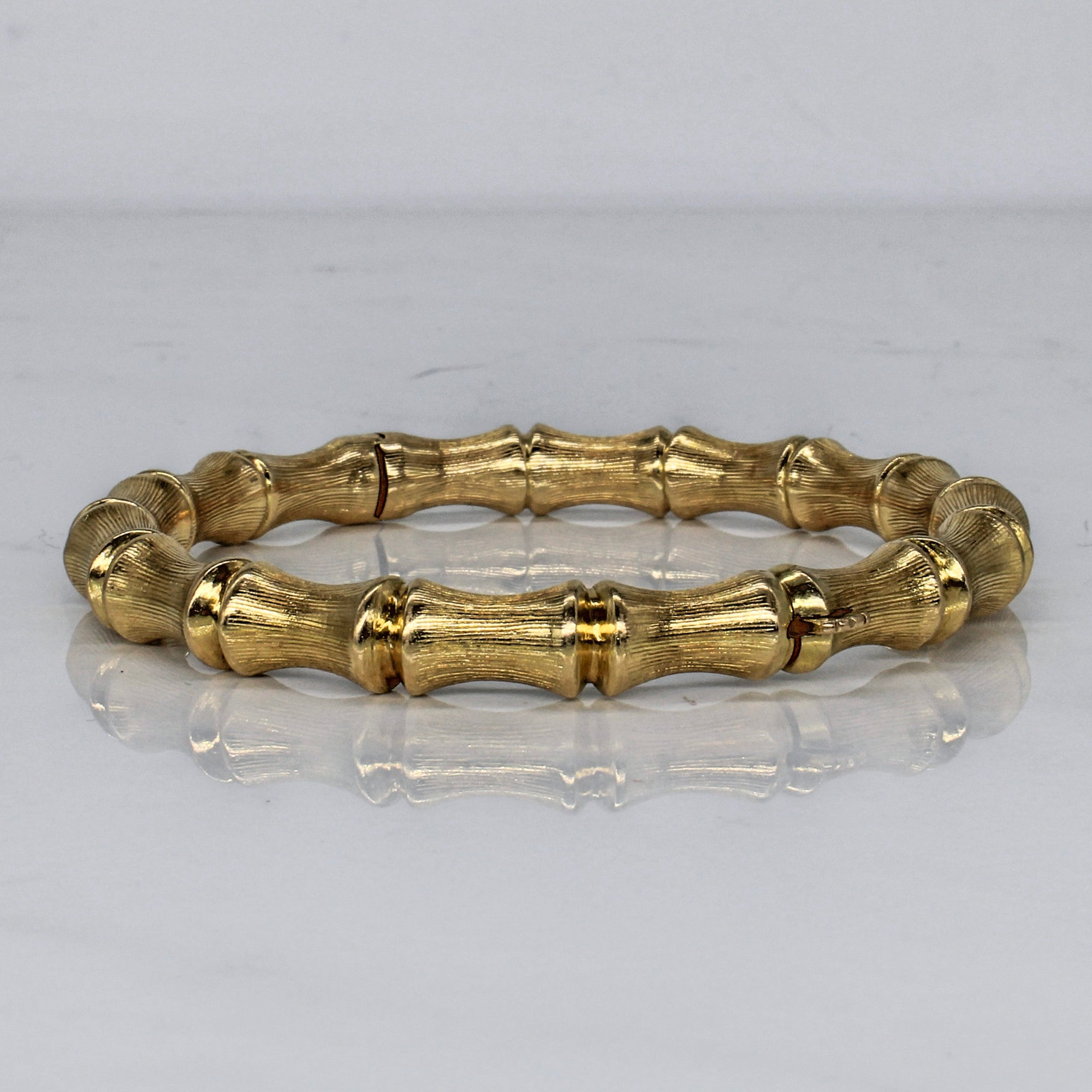 Yellow Gold Bamboo Bracelet | 8