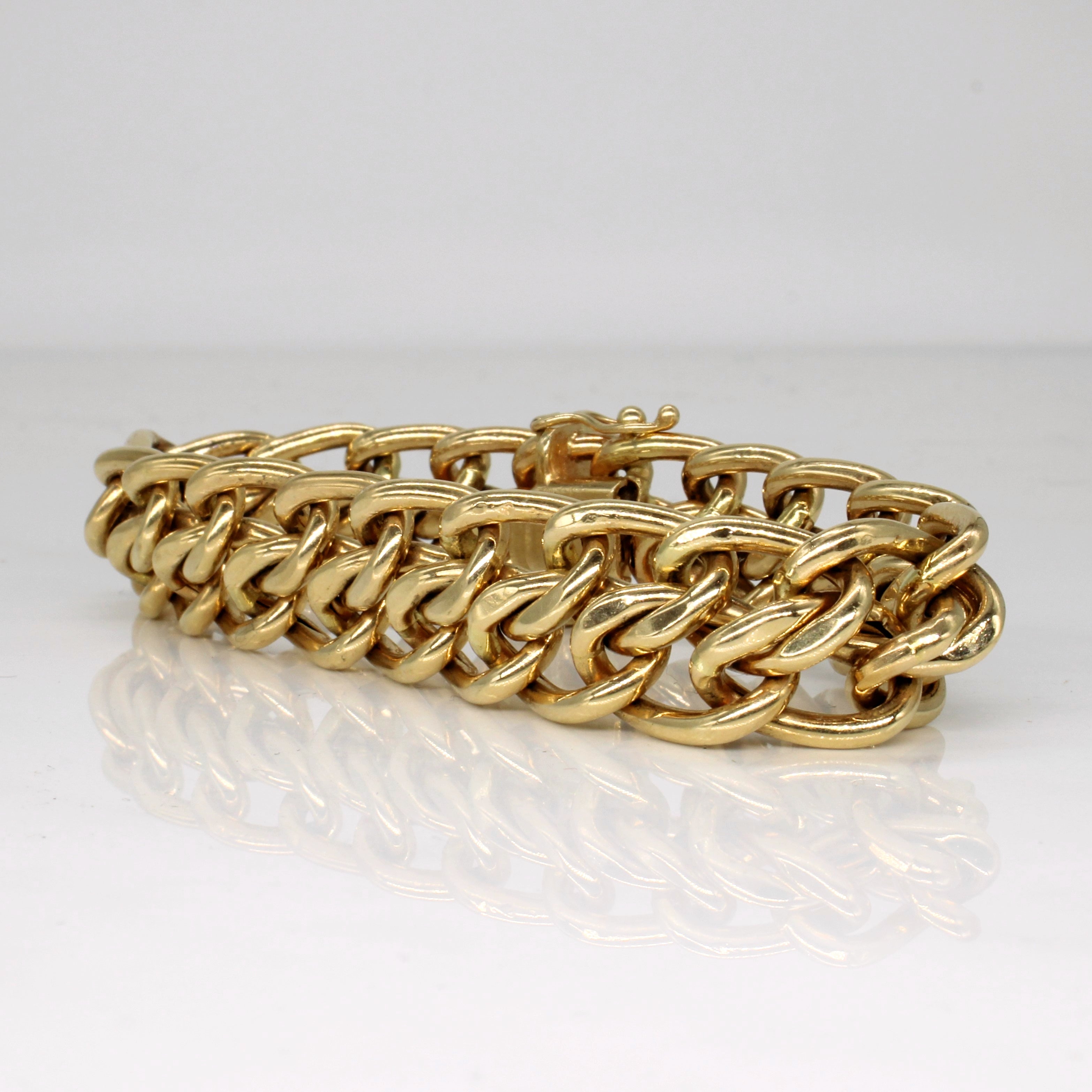 14k Yellow Gold Parallel Link Bracelet | 7.5" |