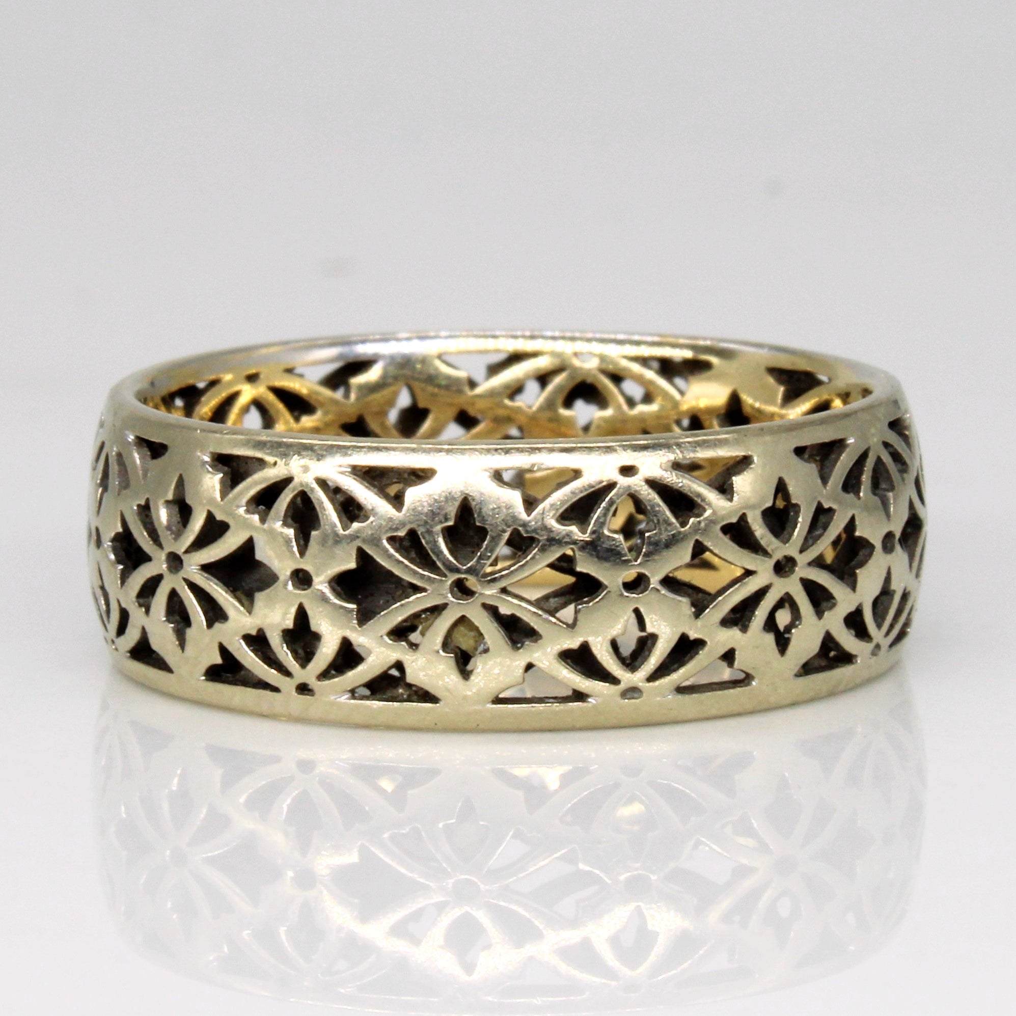 'Mardini' Two Tone Gold Lattice Ring | SZ 9.75 |
