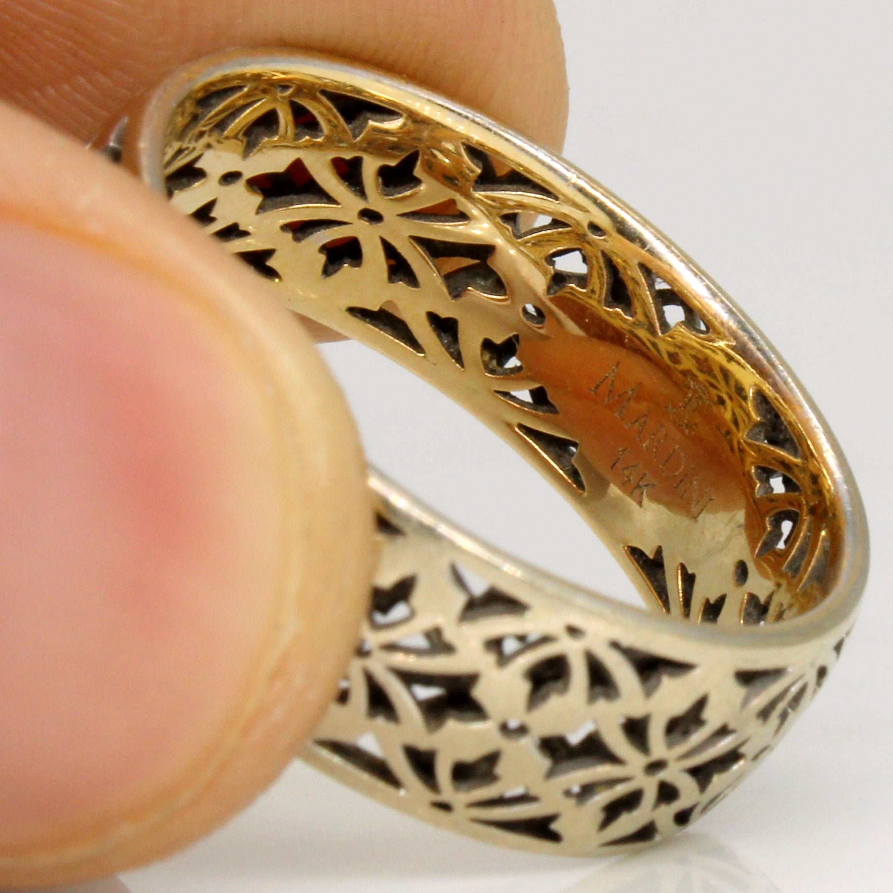 'Mardini' Two Tone Gold Lattice Ring | SZ 9.75 |