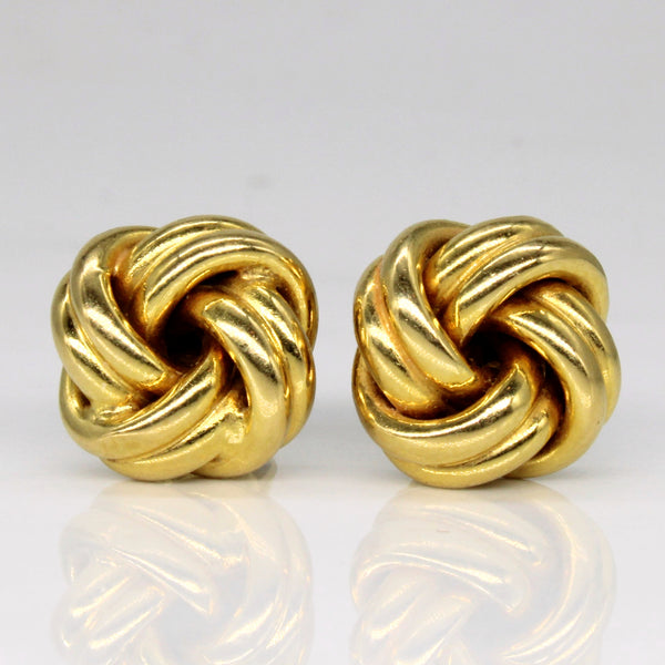 Yellow Gold Knot Stud Earrings |