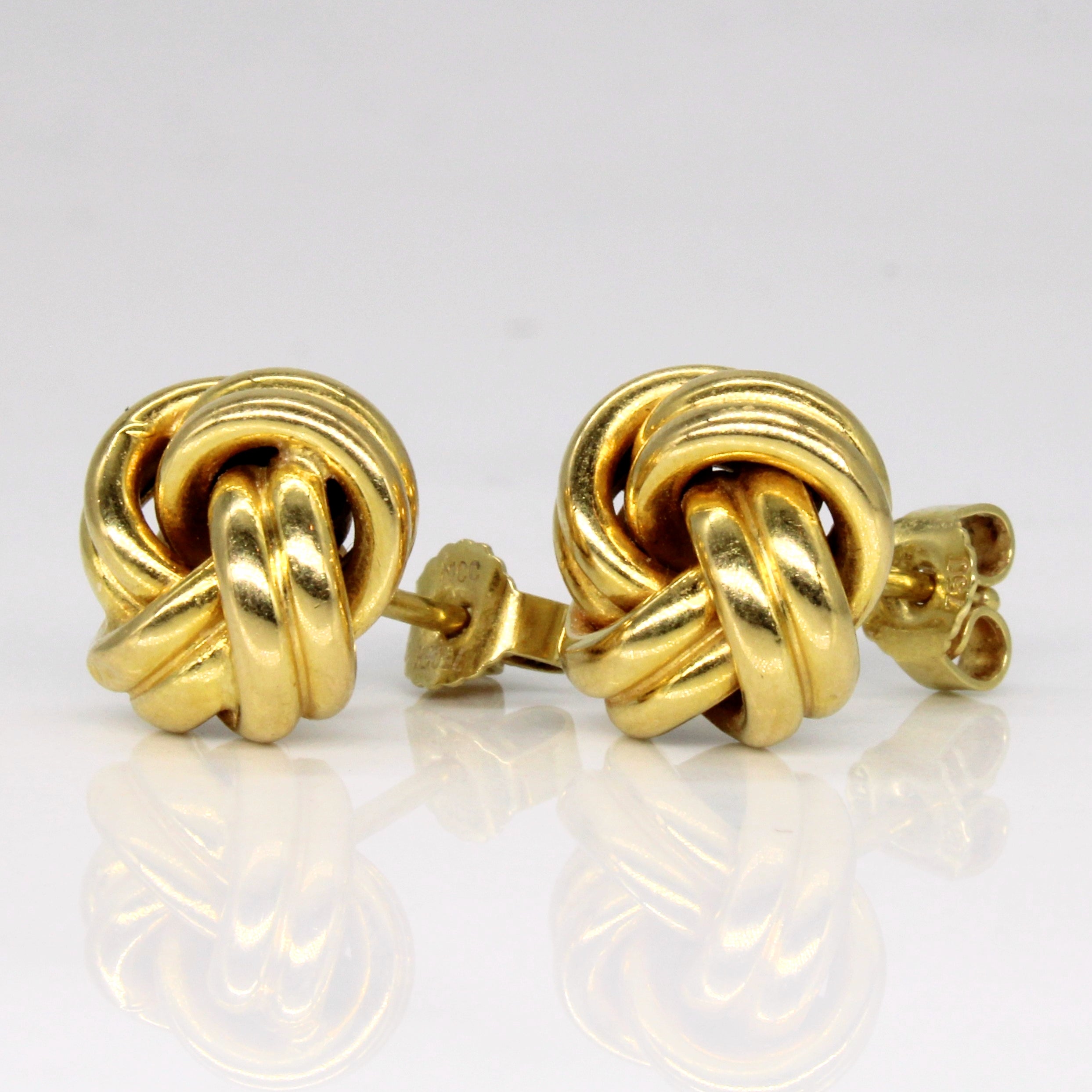 Yellow Gold Knot Stud Earrings |