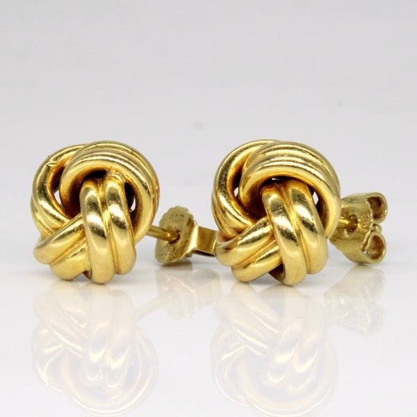 Yellow Gold Knot Stud Earrings |