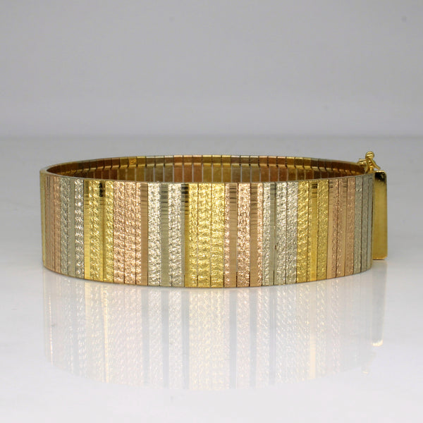 Tri Tone Gold Bar Bracelet | 7.5