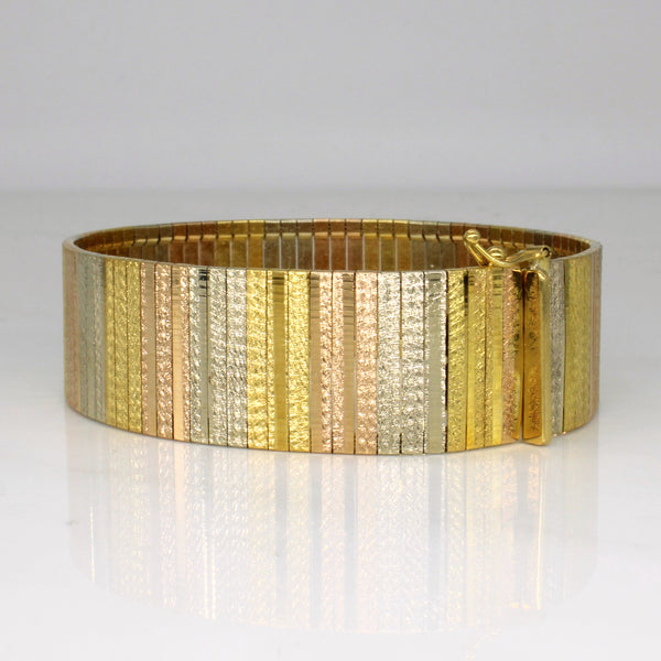 Tri Tone Gold Bar Bracelet | 7.5