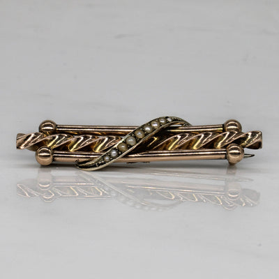 Antique Pearl Twist Brooch