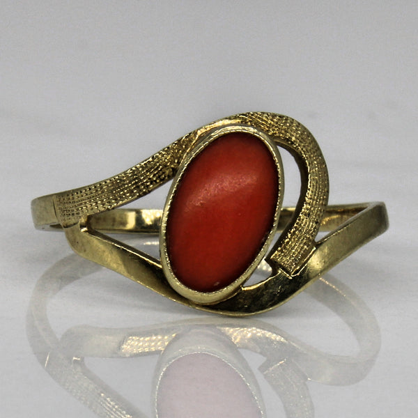 Coral Cross Over Ring | 0.85ct | SZ 8 |