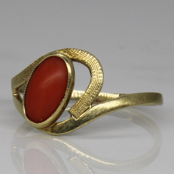 Coral Cross Over Ring | 0.85ct | SZ 8 |
