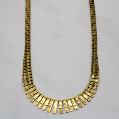 Yellow Gold Fringe Necklace | 17