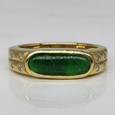 Jadeite & Diamond Ring | 0.90ct, 0.06ctw | SZ 5.25 |