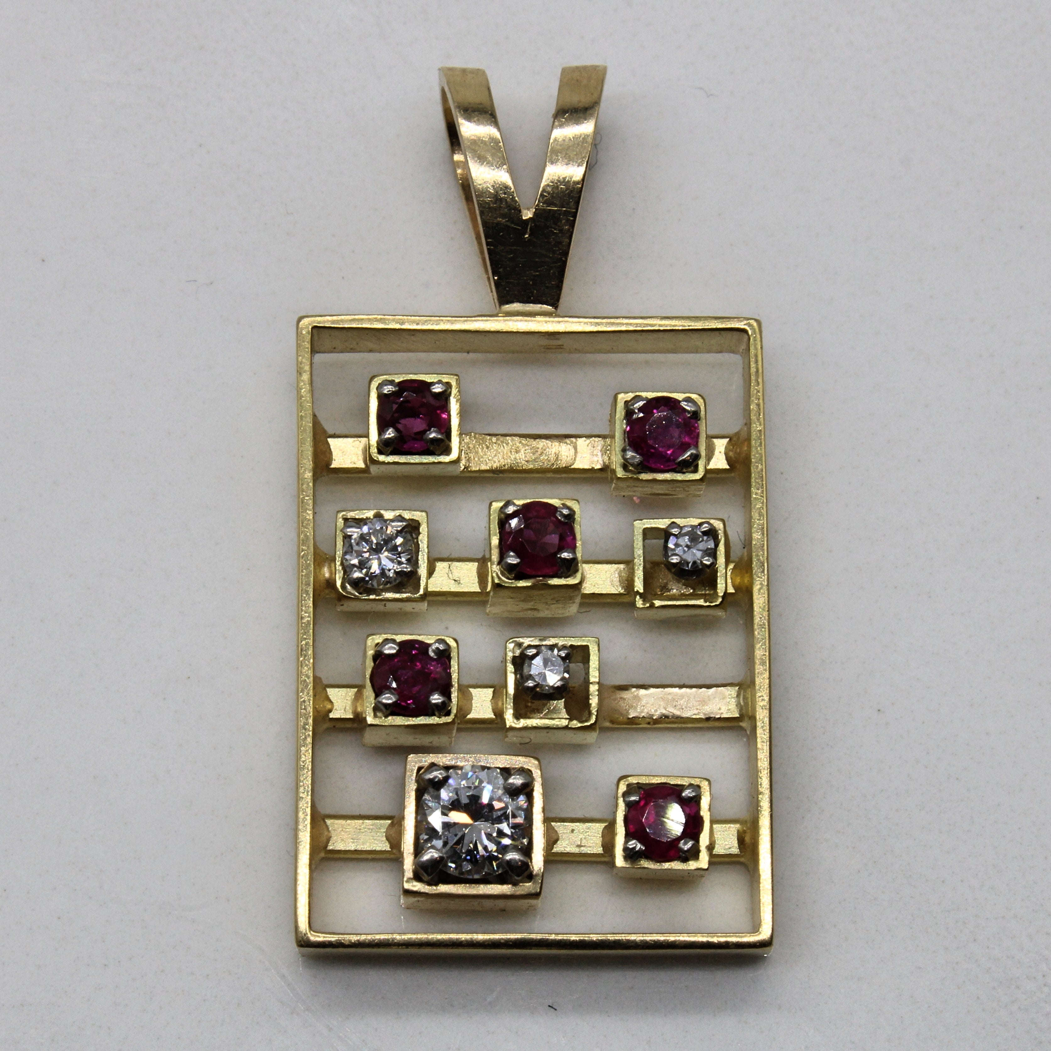 Ruby & Diamond Lattice Pendant | 0.50ctw, 0.37ctw |