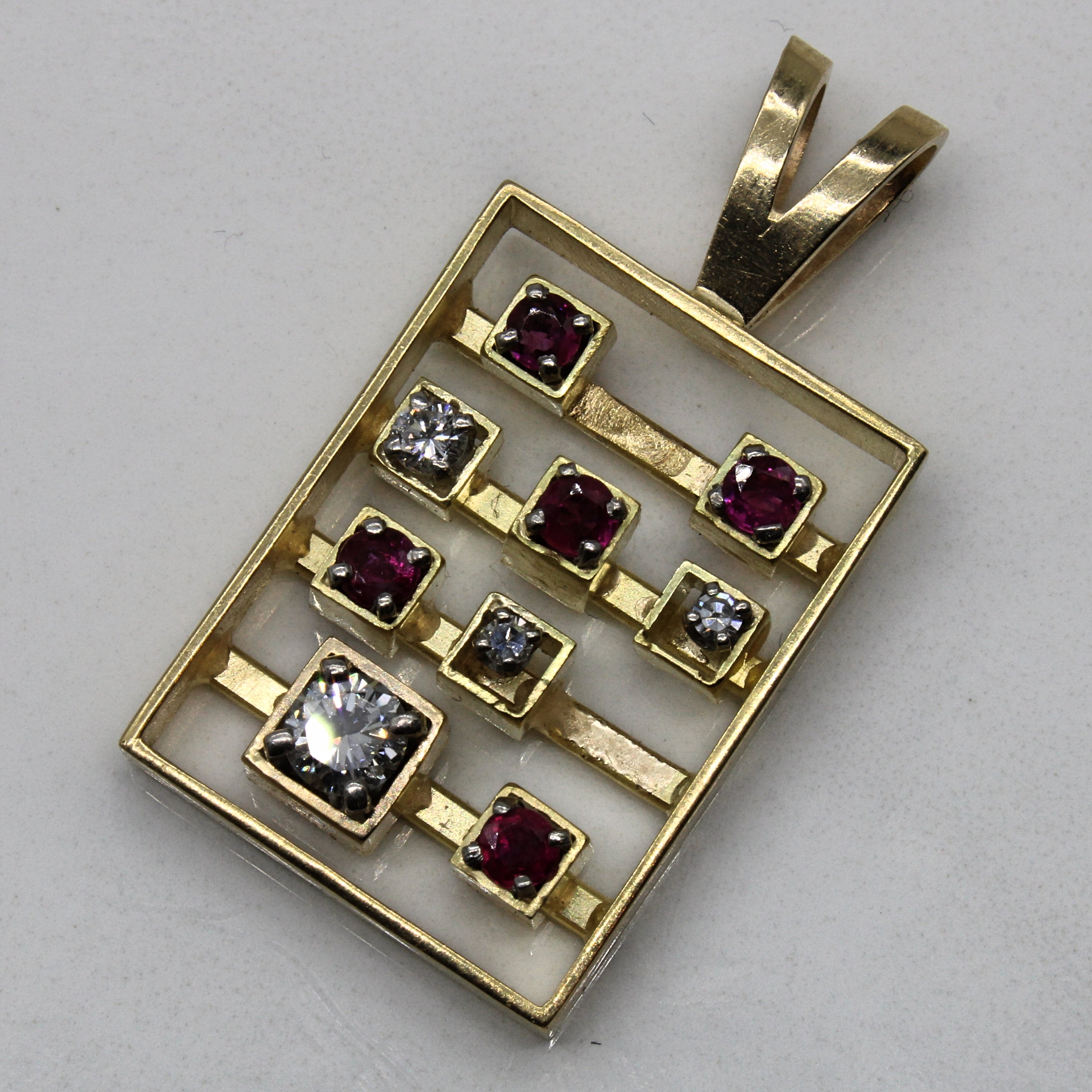 Ruby & Diamond Lattice Pendant | 0.50ctw, 0.37ctw |