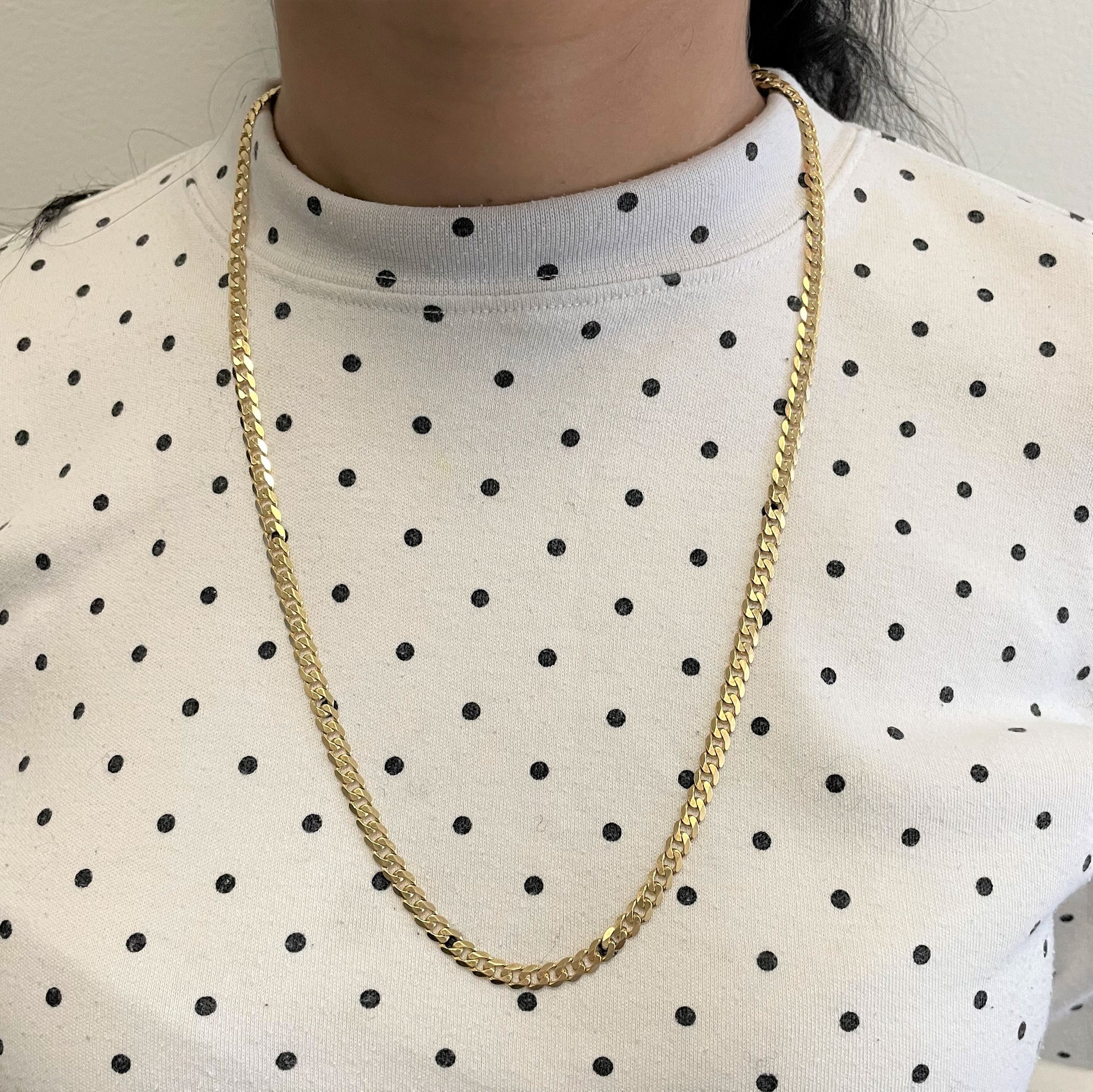 14k Yellow Gold Curb Chain | 25