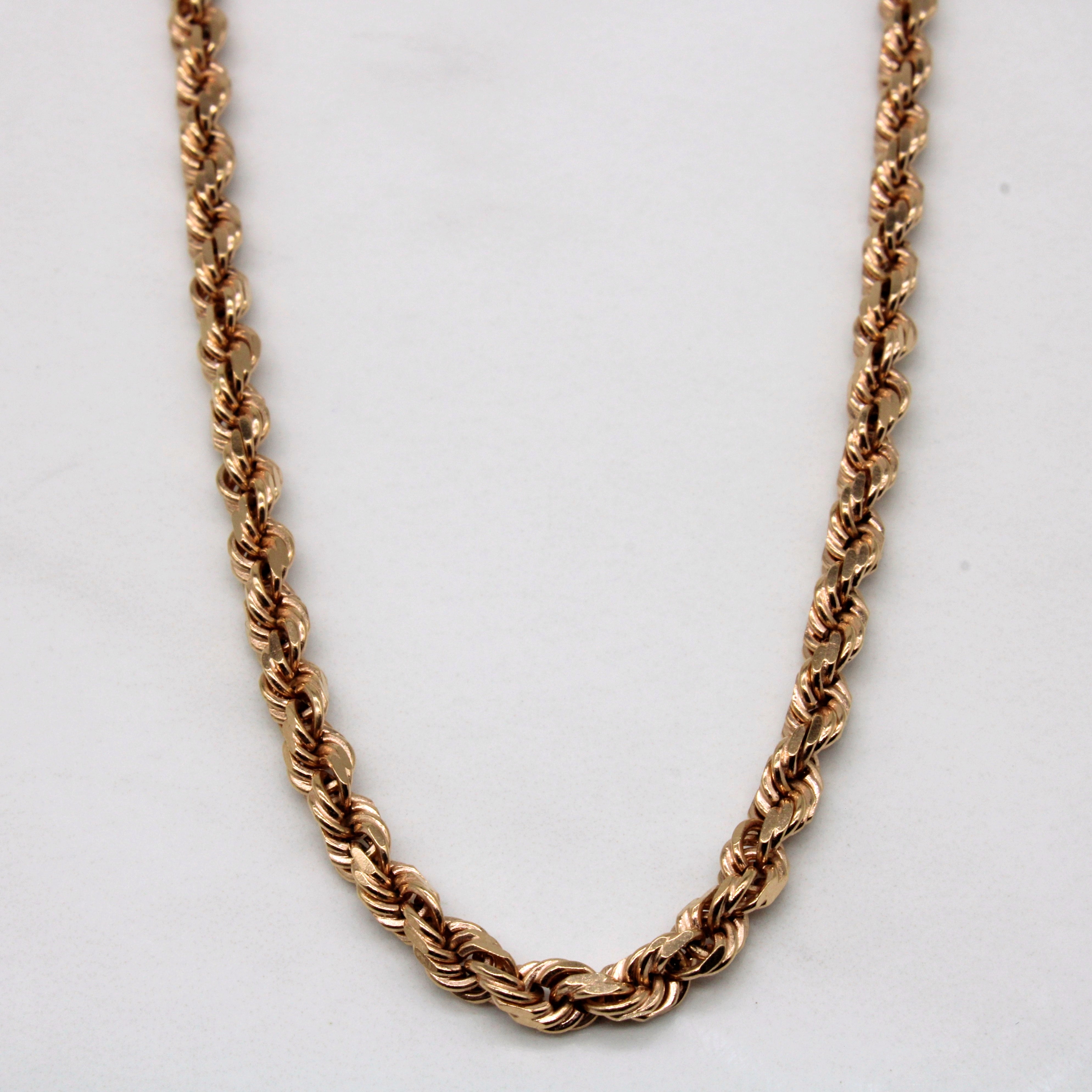 14k Rose Gold Rope Chain | 24" |