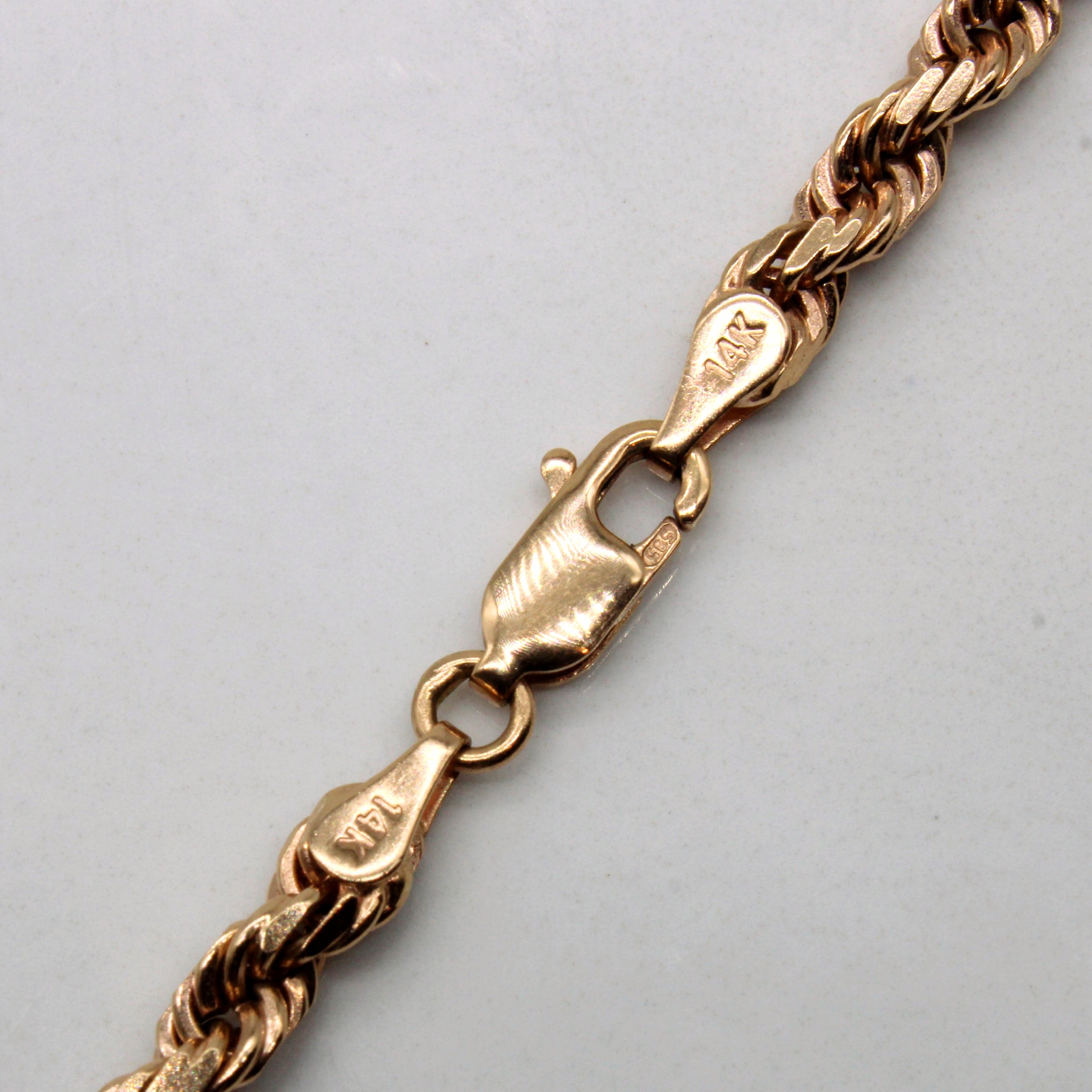 14k Rose Gold Rope Chain | 24" |