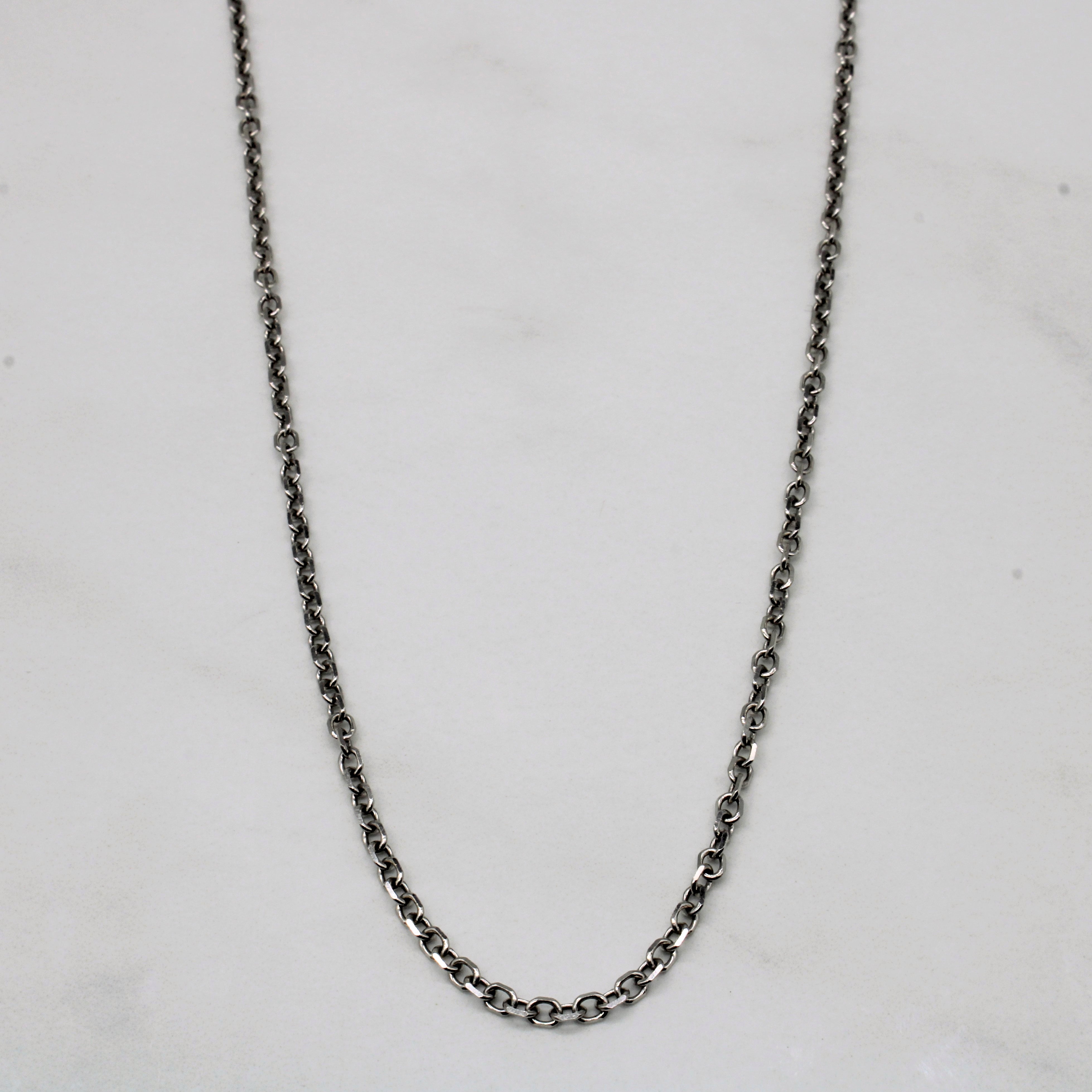 14k White Gold Cable Chain | 30" |