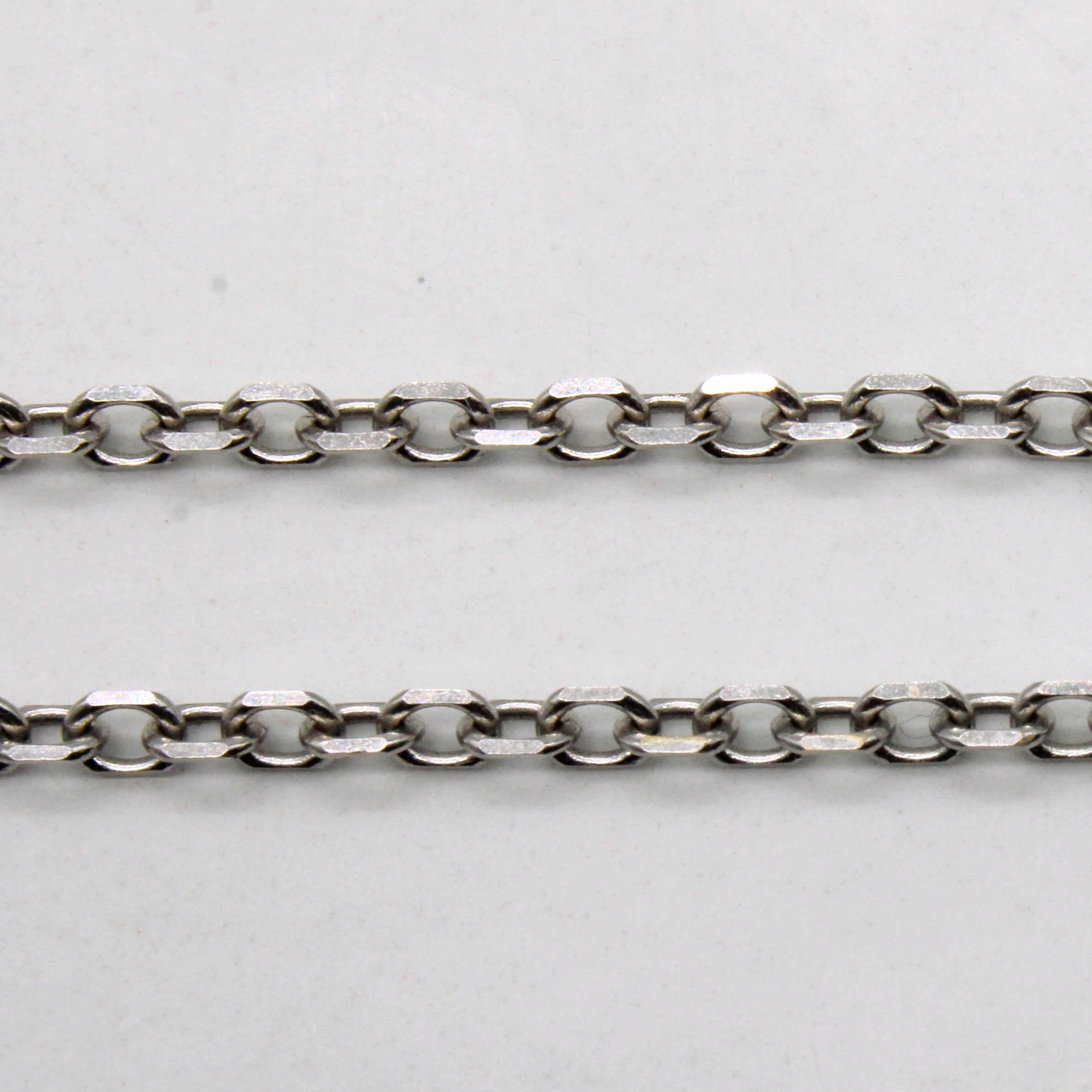 14k White Gold Cable Chain | 30" |