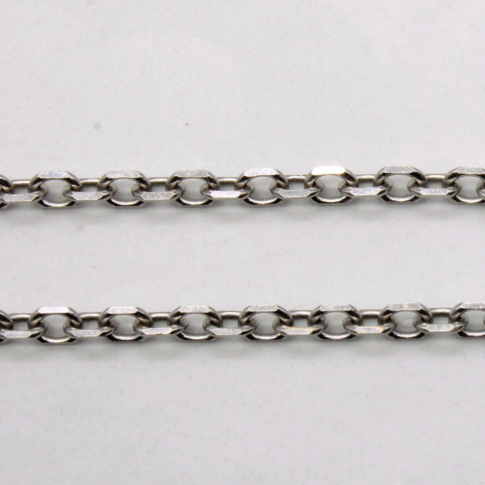 14k White Gold Cable Chain | 30