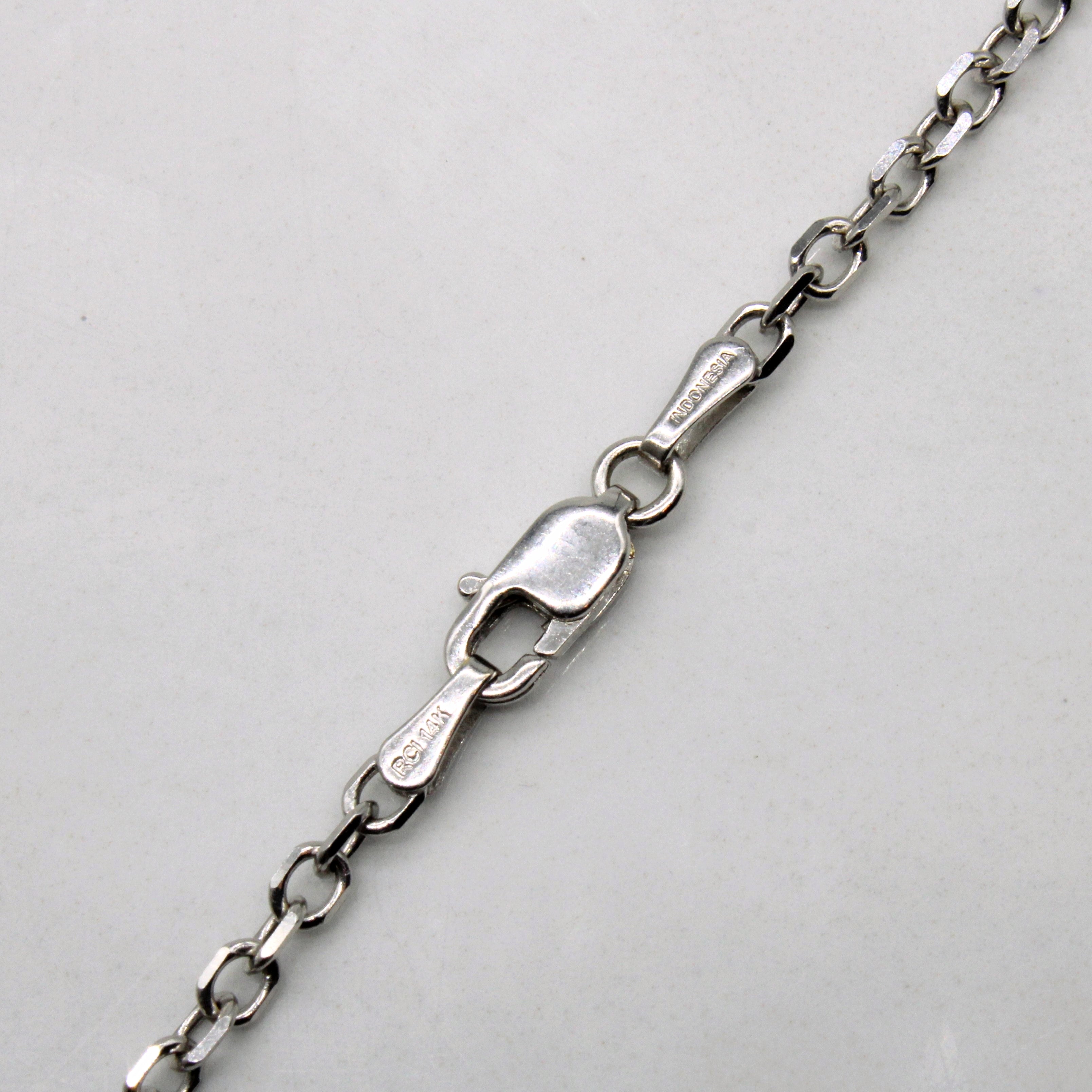 14k White Gold Cable Chain | 30" |