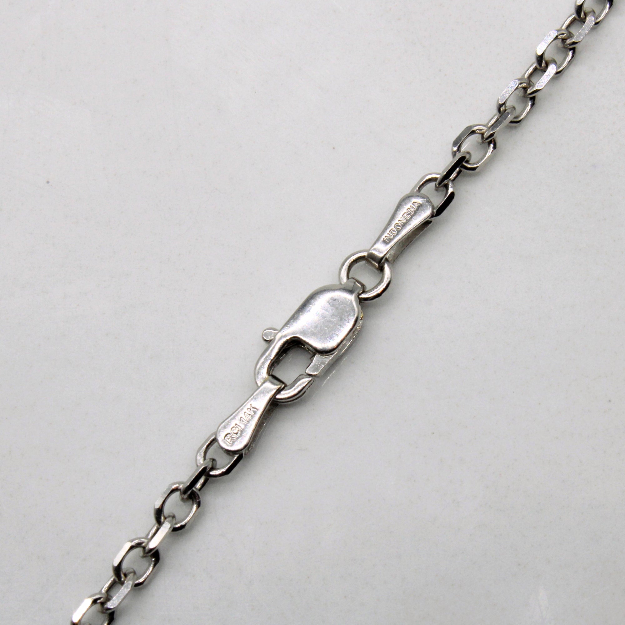 14k White Gold Cable Chain | 30