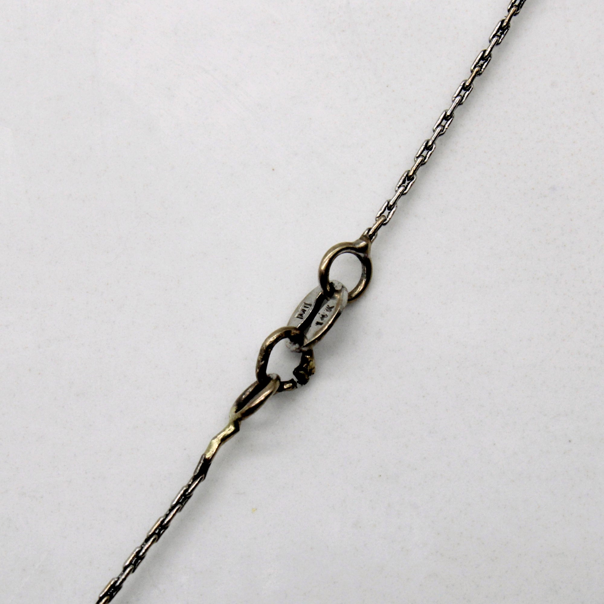 14k White Gold Bead Chain Necklace | 26