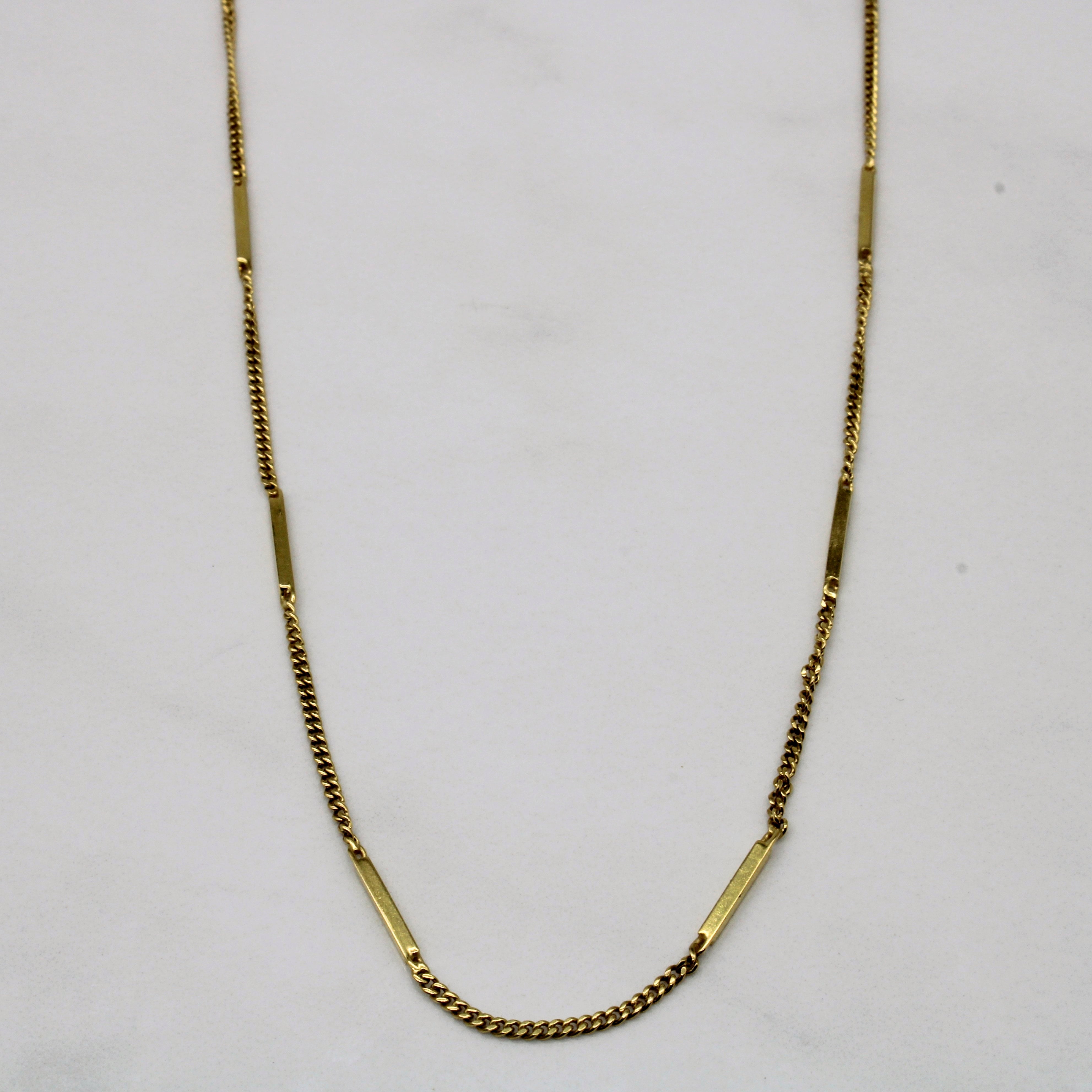 18k Yellow Gold Bar & Link Chain | 24" |