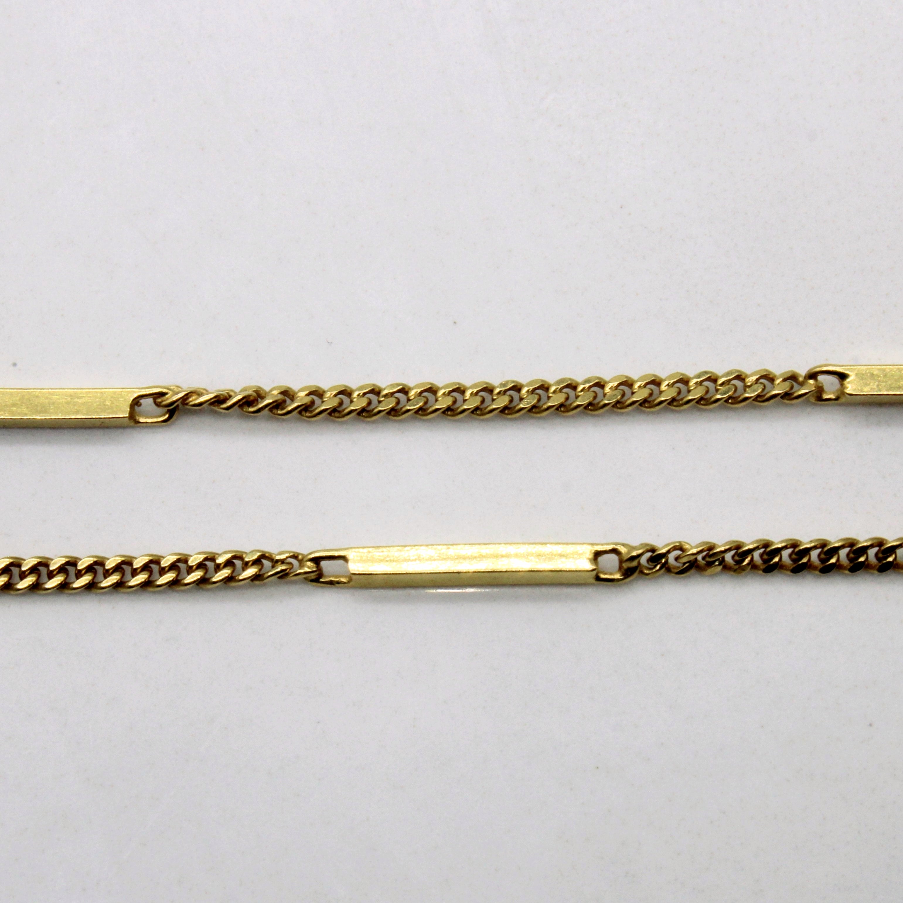 18k Yellow Gold Bar & Link Chain | 24" |