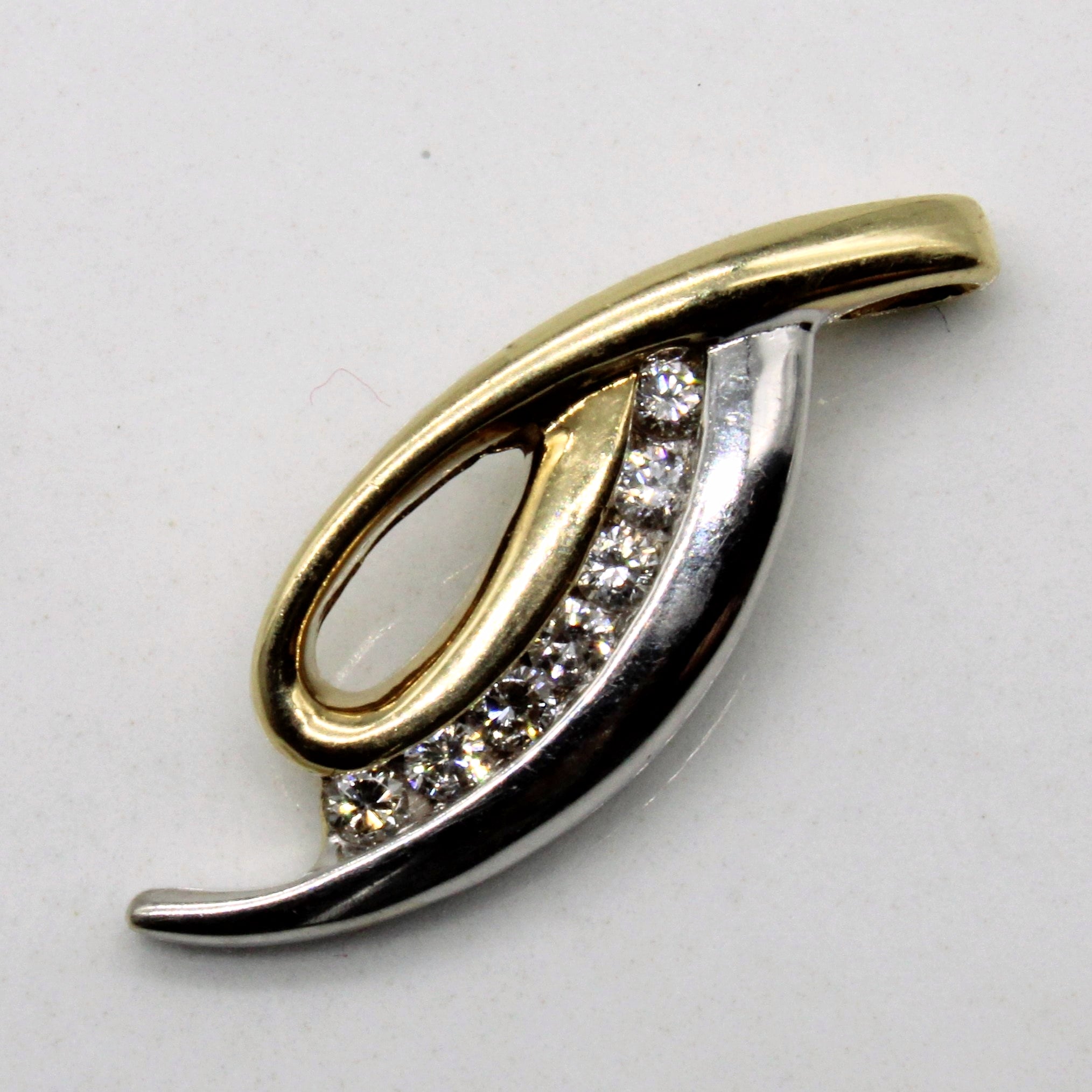 Two Tone Diamond Swirl Pendant | 0.15ctw |