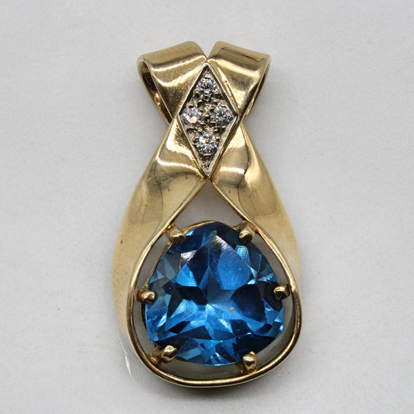 Blue Topaz & Diamond Pendant | 5.52ct, 0.08ctw |