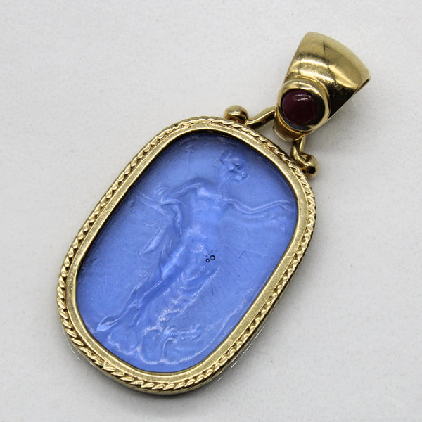 Glass & Ruby Carved Contrapposto Pendant | 7.00ct, 0.28ct |
