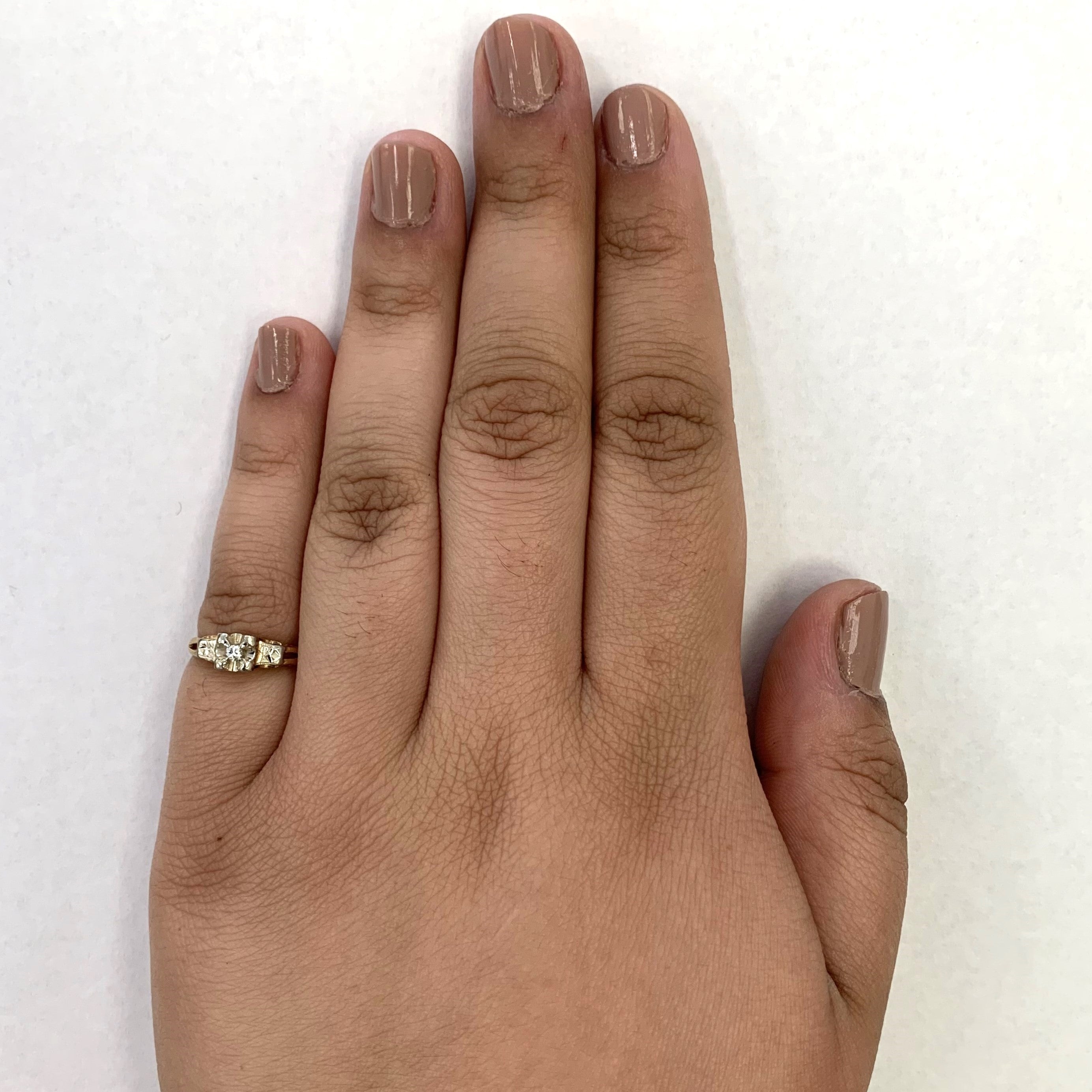 Solitaire Diamond Vintage Ring | 0.03ct | SZ 5 |