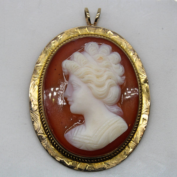 1940s Carved Agate Cameo Pendant | 38.00ct |
