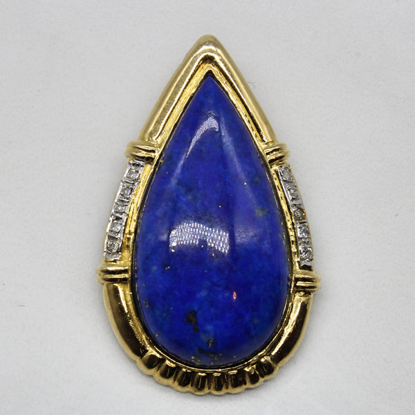 Lapis Lazuli & Diamond Teardrop Pendant | 16.00ct, 0.05ctw |