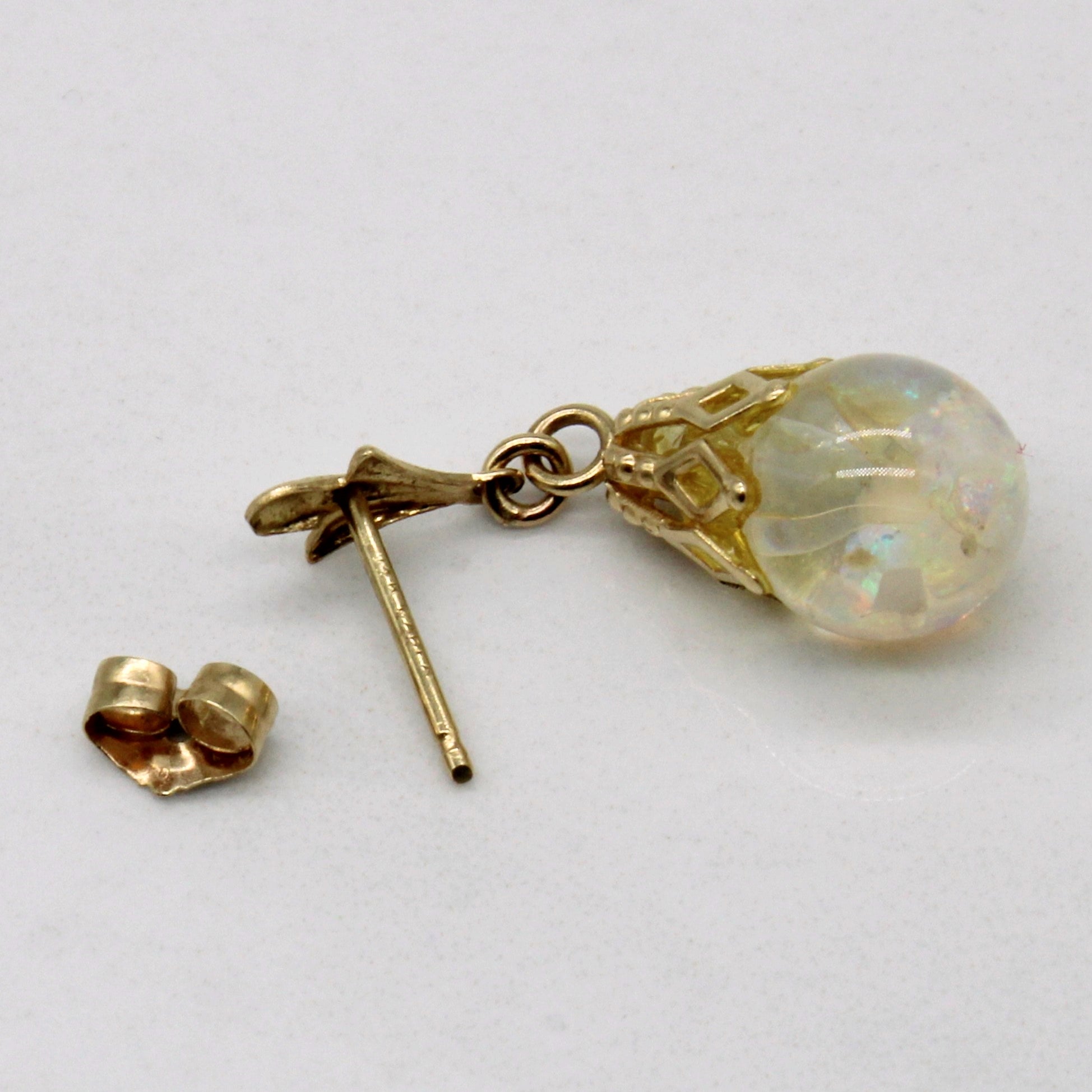 Opal Bead Drop Earrings |