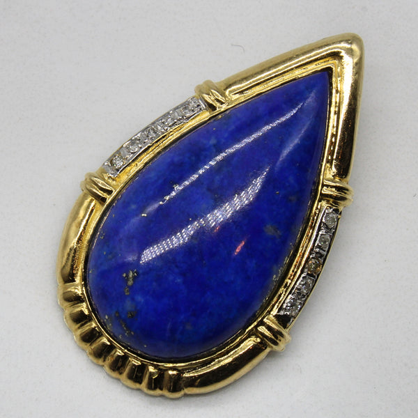 Lapis Lazuli & Diamond Teardrop Pendant | 16.00ct, 0.05ctw |