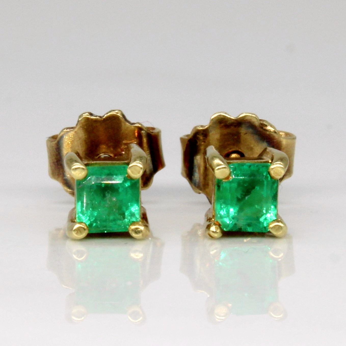 Emerald Stud Earrings | 0.42ctw |