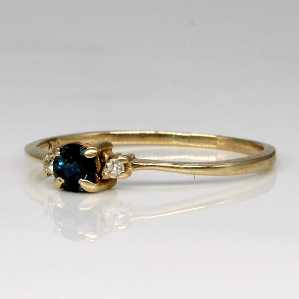 Petite Sapphire & Diamond Ring | 0.16ct, 0.02ctw | SZ 6.75 |