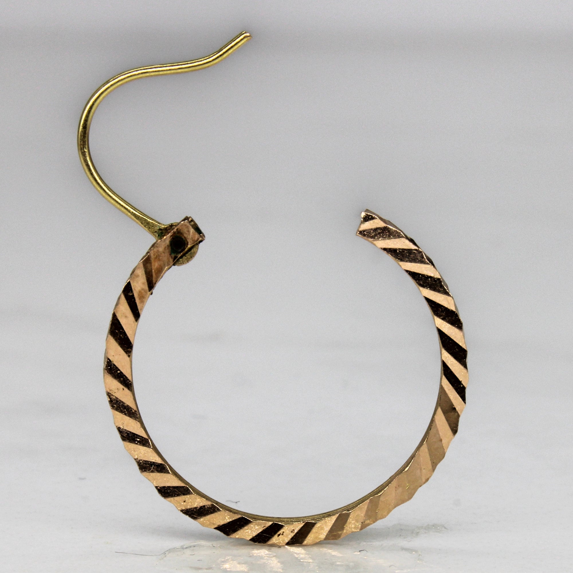 14k Rose Gold Textured Hoop Earrings |