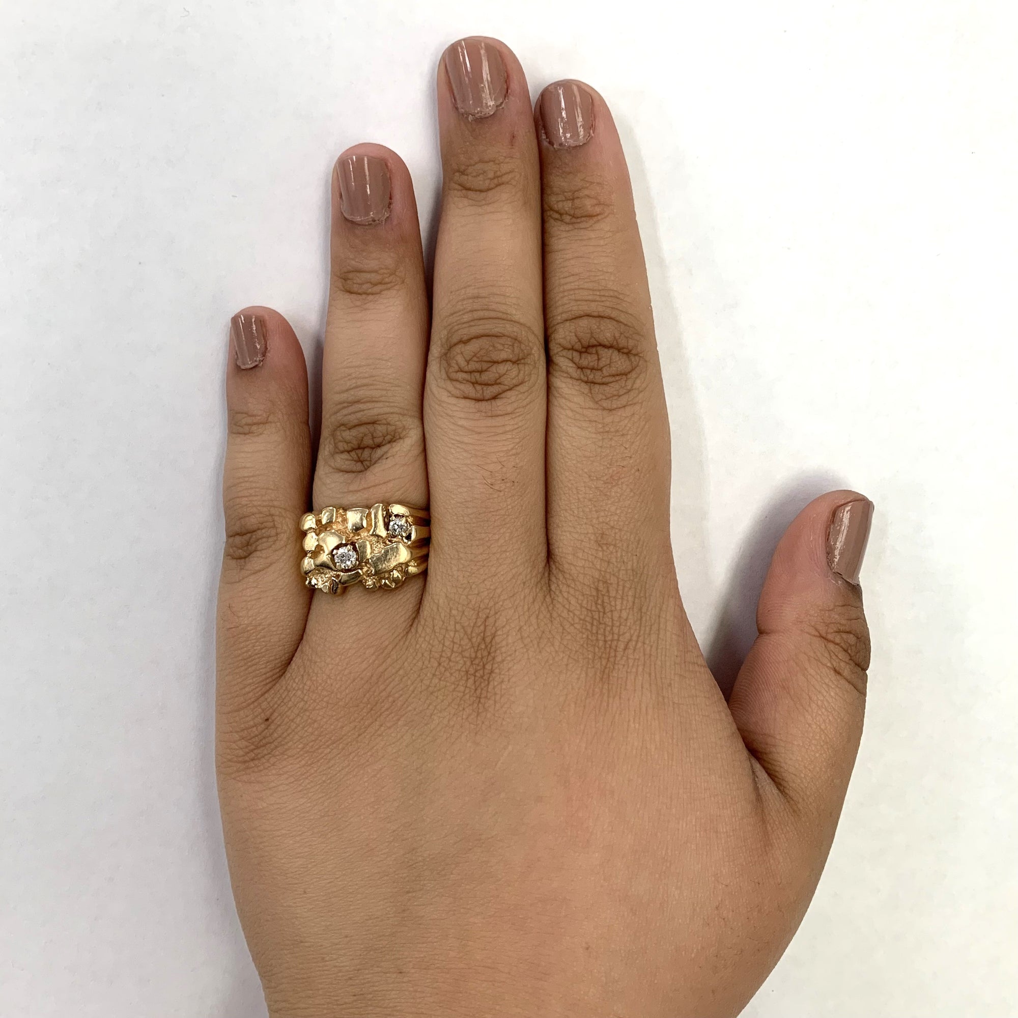 Dual Diamond Nugget Ring | 0.22ctw | SZ 9 |