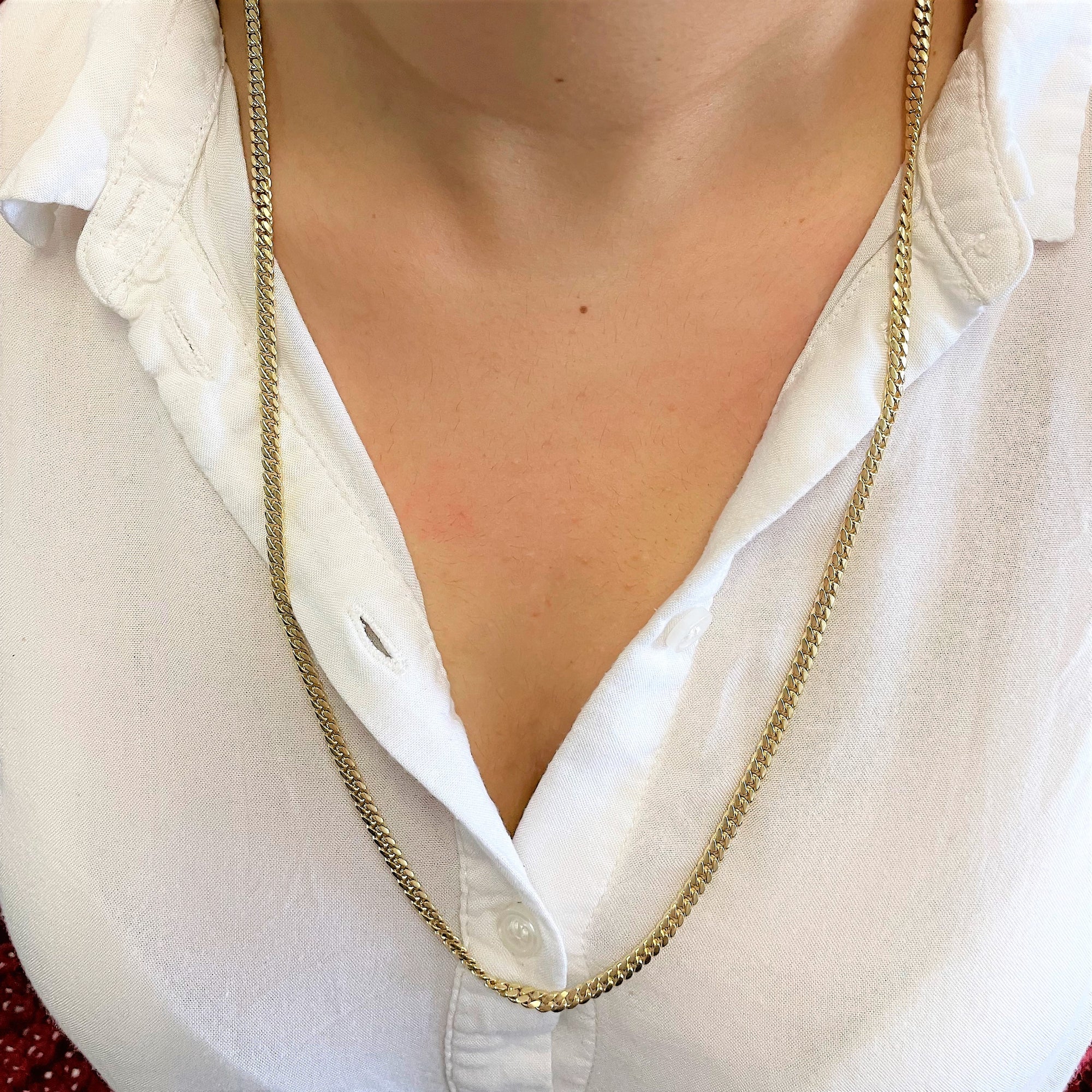 14k Yellow Gold Curb Chain | 30