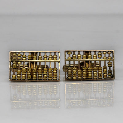 14k Yellow Gold Abacus Cufflinks |