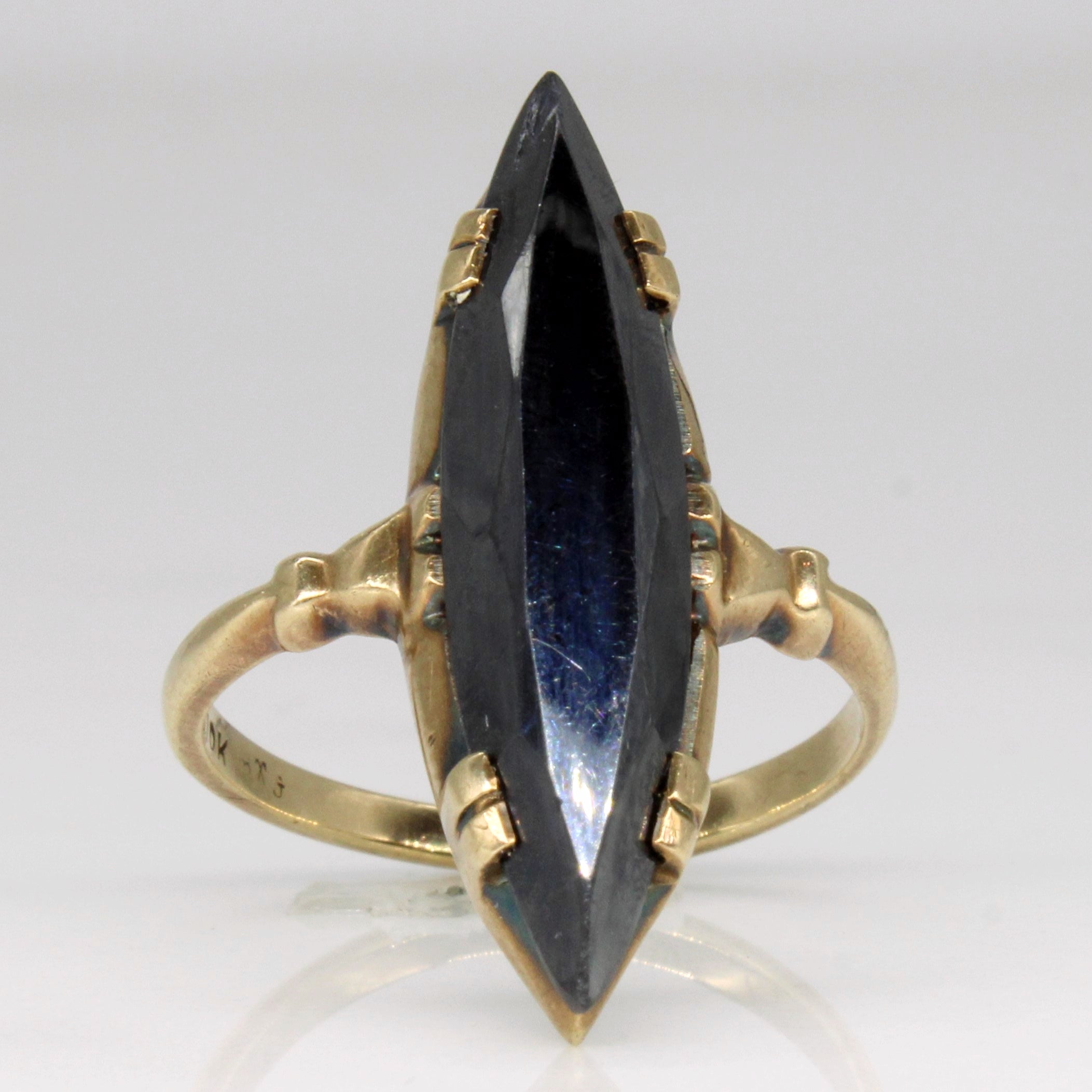 Bague Navette en Hématite | 5,90 ct | Taille 7 | 