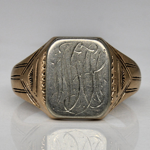 10k Two Tone Gold Initial Ring | SZ 10 |