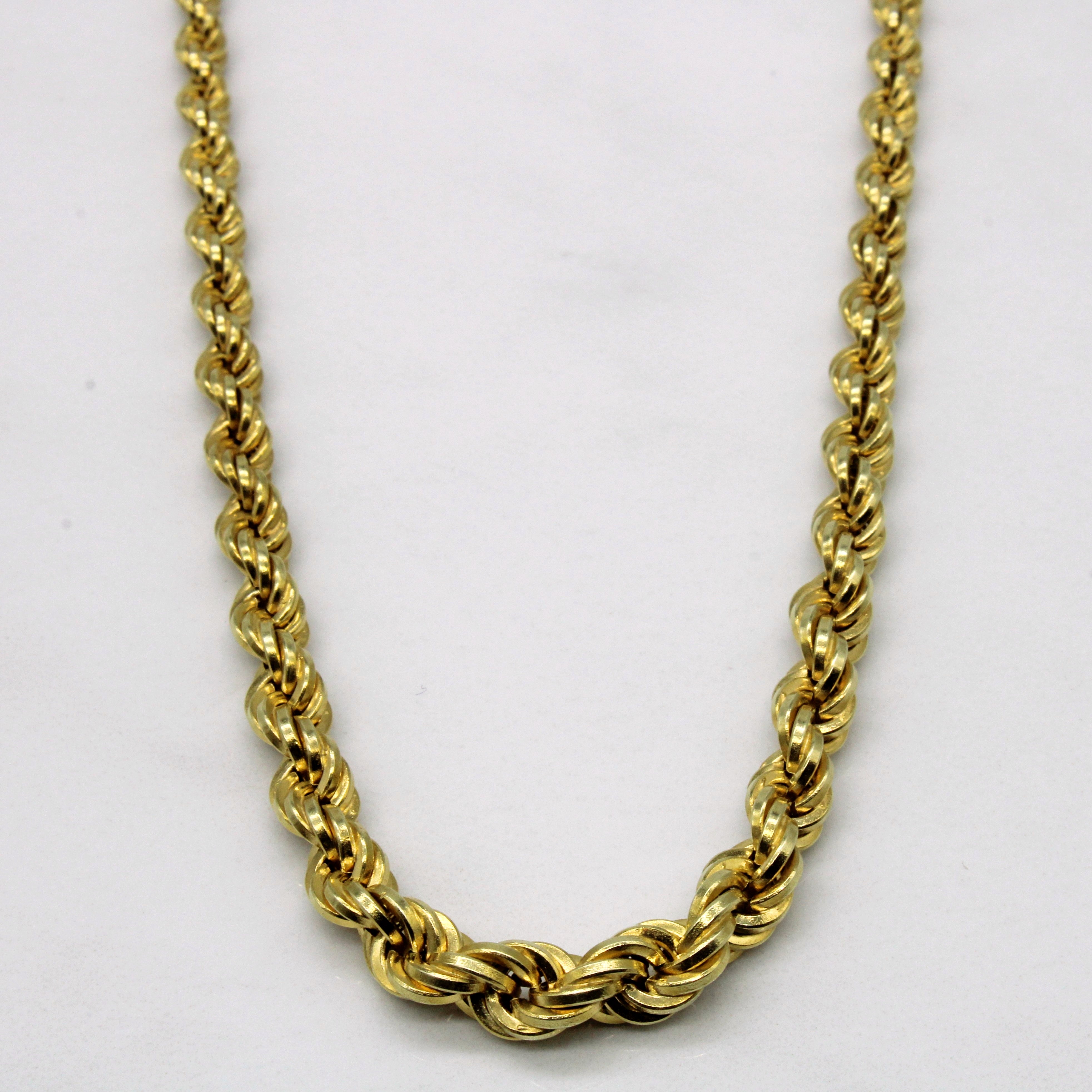14k Yellow Gold Graduated Rope Chain | 15" |